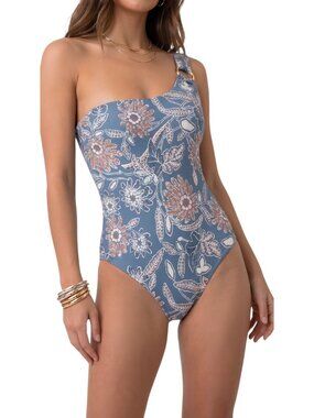 Cleobella Maya One Piece Swimsuit Magnolia Floral One Shoulder L NWT